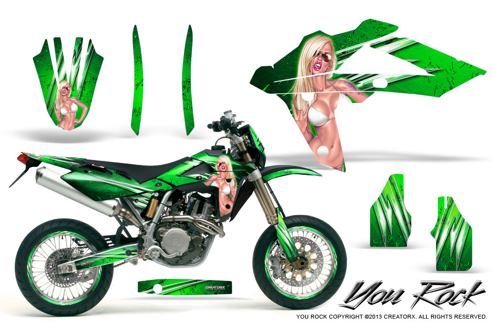 Husqvarna SMR 05-07 Graphics Kit You Rock Green NP Rims